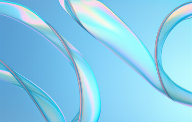 Naklejka premium Transparent glass background, 3d abstract style