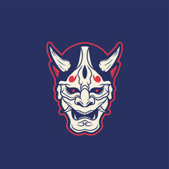 Oni japanese devil mask, Vector illustration	