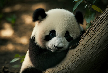 Obraz na płótnie Canvas A adorable panda bear. Generative AI