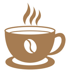 Hot Coffee Cup Sticker Vector Illustration