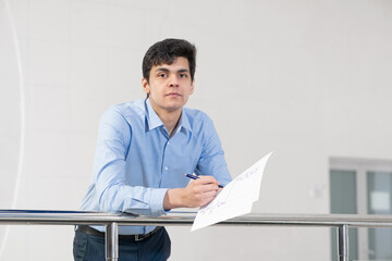 young businessman with documents