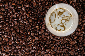 Coffee cup with coffee bean