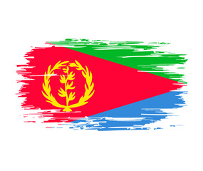 Eritrean flag brush grunge background. Vector illustration.