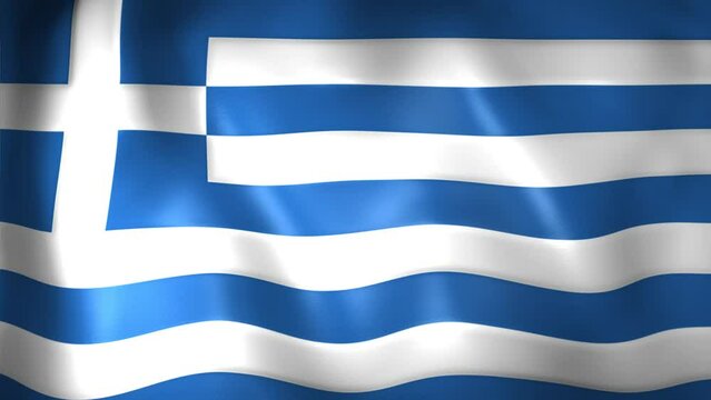 Animation of the Greece flag. 4K. Greek flag flying, Hellenic Republic flag render animation	
