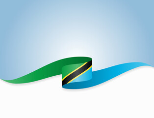 Tanzanian flag wavy background layout. Vector illustration.