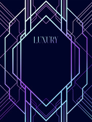Art Deco Neon color  Frame luxury Neon frames luxury line vector illustration