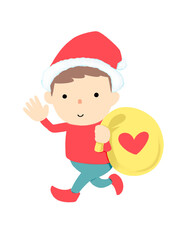 Cartoon characters, men and women dress up for Christmas.