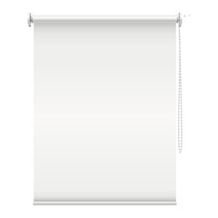 White window blinds horizontal roll curtains shadow for sunlight protection realistic vector