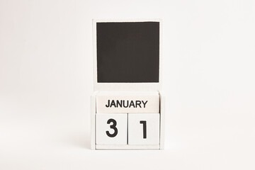 Calendar with the date January 31 and a place for designers. Illustration for an event of a certain date.