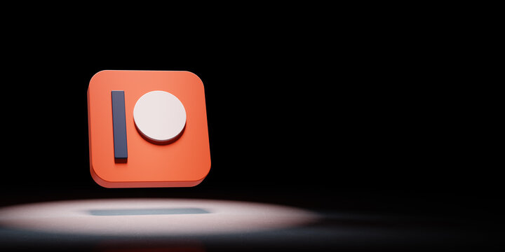 Patreon App Icon Spotlighted on Black Background