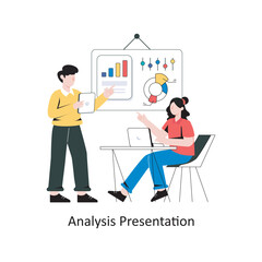 Analysis Presentation Flat Style Design Vector illustration. Stock illustration