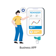 Business APP Flat Style Design Vector illustration. Stock illustration