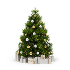 Christmas trees isolated on white background