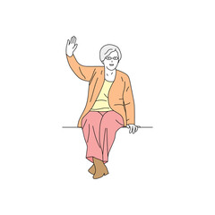 illustration of people waving, illustrations of people greeting