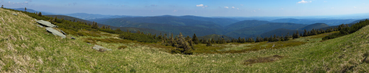 Panoramic view from the summit of Praded in High Ash Mountains,Nymburk District,Czech Republic,Europe
