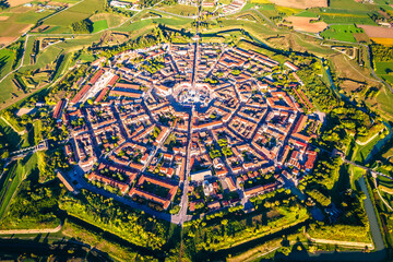 Star fort town of Palmanova aerial view