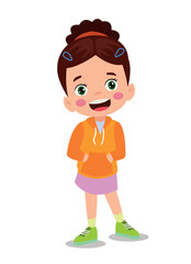Cute little boy wearing clothes get dressed daily routine activity