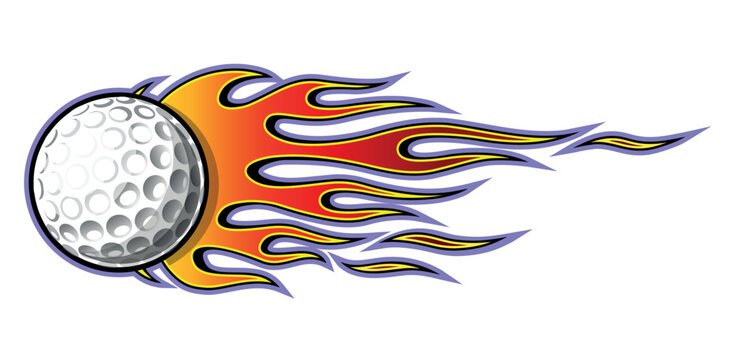 recommend clip art: Golf ball vector image with tribal fire flame Golf car sticker motorcycle decal and sport logo template.