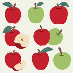 Doodle freehand simplicity drawing of apple collection.