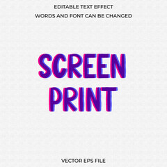 Fototapeta na wymiar Editable screen print text effect