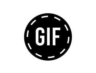 Gif animation icon. Vector for social network and file on isolated background
