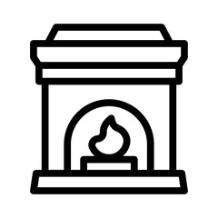 fireplace line icon illustration vector graphic