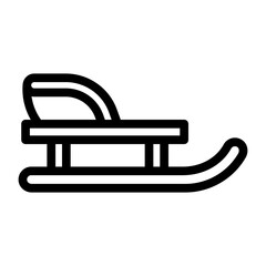 sled line icon illustration vector graphic