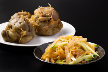 ザーサイとキュウリの中華クラゲ和え