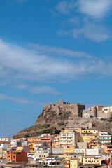 Fototapeta na wymiar Castelsardo, Sardinia, Italy beautiful town on top of a hill.