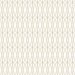 Geometric linear pattern, golden lines on a white background, interesting rounded lines and patterns