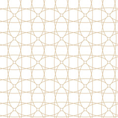 Geometric linear pattern, golden lines on a white background, interesting rounded lines and patterns