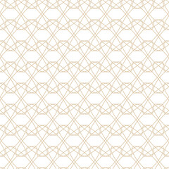 Geometric linear pattern, golden lines on a white background, interesting rounded lines and patterns