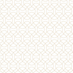 Geometric linear pattern, golden lines on a white background, interesting rounded lines and patterns