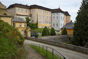Fototapeta na wymiar Castle Jansky vrch above the town of Javorník,Javornik District,Czech Republic,Europe 