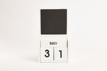 Calendar with the date May 31 and a place for designers. Illustration for an event of a certain date.