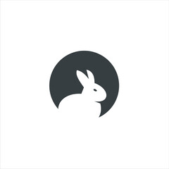 Vector rabbit logo on the white background, inspiration symbol rabbit. 