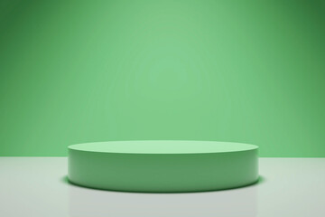 Set of realistic 3D round podium isolated on pastel color background