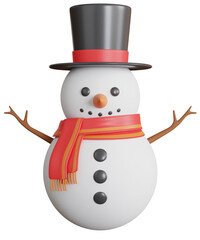 snowman with red hat and scarf