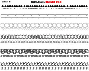 SET OF METAL SHINY CHAINS WITH DIAMNONTE AND ZIRCONS IN METAL CHAINS EDITABLE VECTOR 