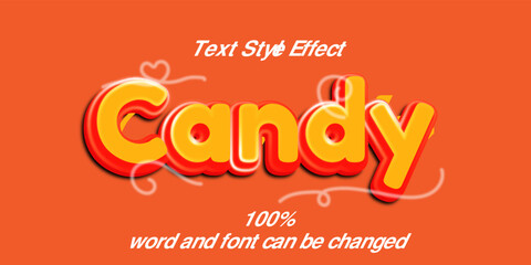 Candy Text effect in orange and red color