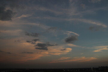 Fototapeta na wymiar dark sky clouds with sunset twilight time background