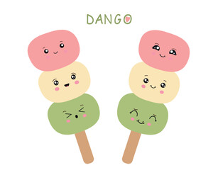 Vector Illustration Dango Colorful Style