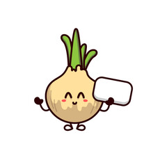 Garlic Vegetable Cartoon Vector Icon Illustration. Food Nature Icon Concept Isolated Premium Vector. Flat Cartoon Style