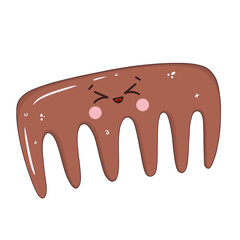 Kawaii comb isolated on transparent background 