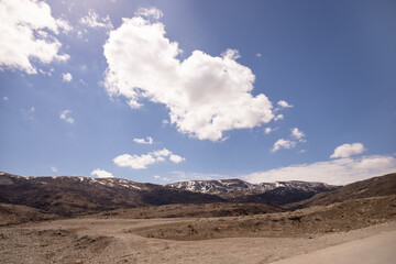 Fototapeta na wymiar Caucasus mountains covered with snow.