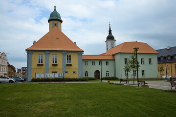 Fototapeta na wymiar Town hall of Javornik,Javornik District,Czech Republic,Europe 