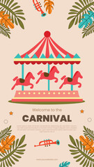 Obraz premium Free vector colorful carnival funfair show banner