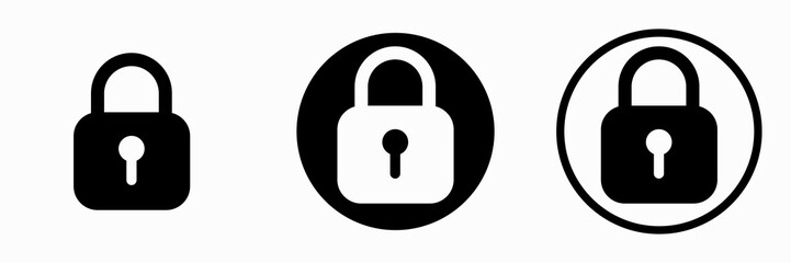 Lock padlock icons set. Vector illustration of security symbols.
