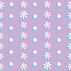 Seamless diaper pattern composed of misprint style floral. Small flowers are used as elements, suitable for background and wrapping paper design.