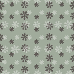 Seamless diaper pattern composed of floral. Blak and white  small flowers are used as elements, suitable for background and wrapping paper design.	